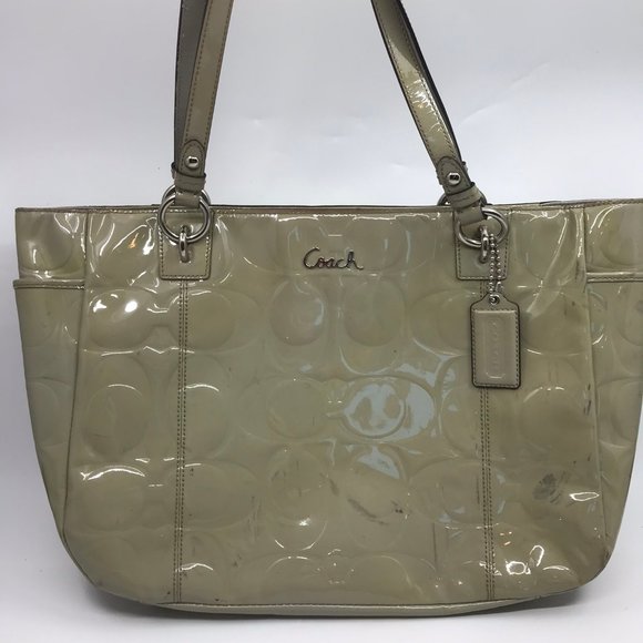 COACH Medium Tan Patent Leather Handbag - Picture 2 of 8